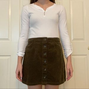 Green Corduroy Skirt